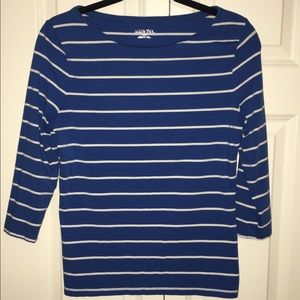 Striped Boatneck 3/4 Sleeve Shirt